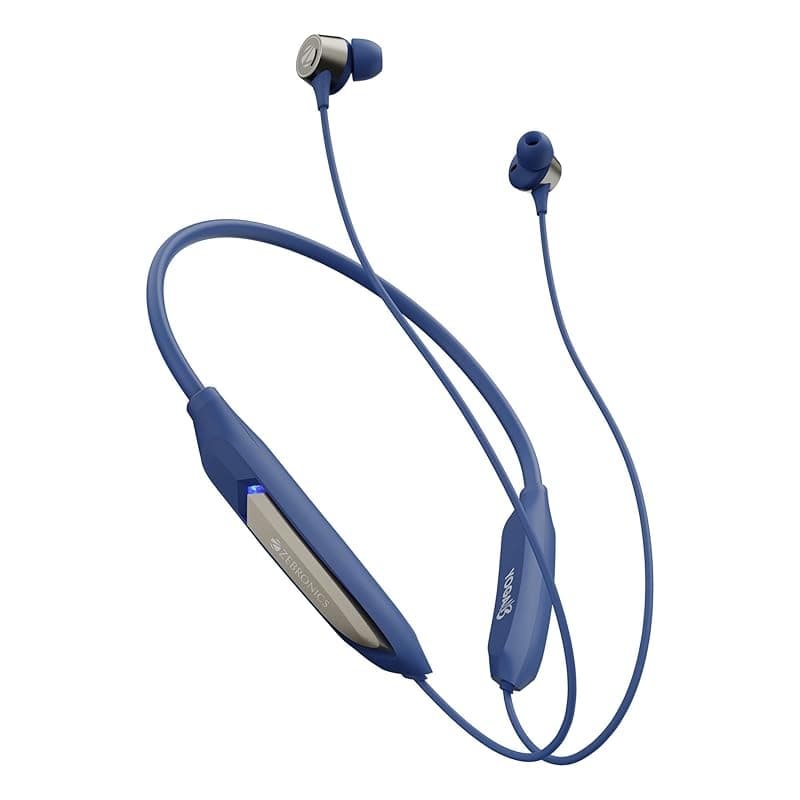 ZEBRONICS Yoga N3 with 46 Hours Backup,Bluetooth V5.2 Wireless Neckband,Enc Calling,Gaming Mode (Upto 50Ms),Voice Assistant,Dual Pairing,Splash Proof&amp;Type C (Blue),in-Ear