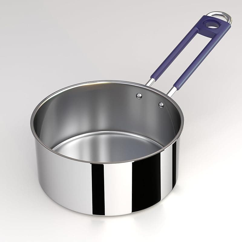 Lifelong Stainless Steel Heavy Bottom Saucepan with Glass Lid | 18cm, 2.25 L | Induction &amp; Gas Stove Compatible | Saucepan with Handle &amp; Knobs | Tea, Milk-Boiling Pot (LLSSP18, Silver), 2250 ml