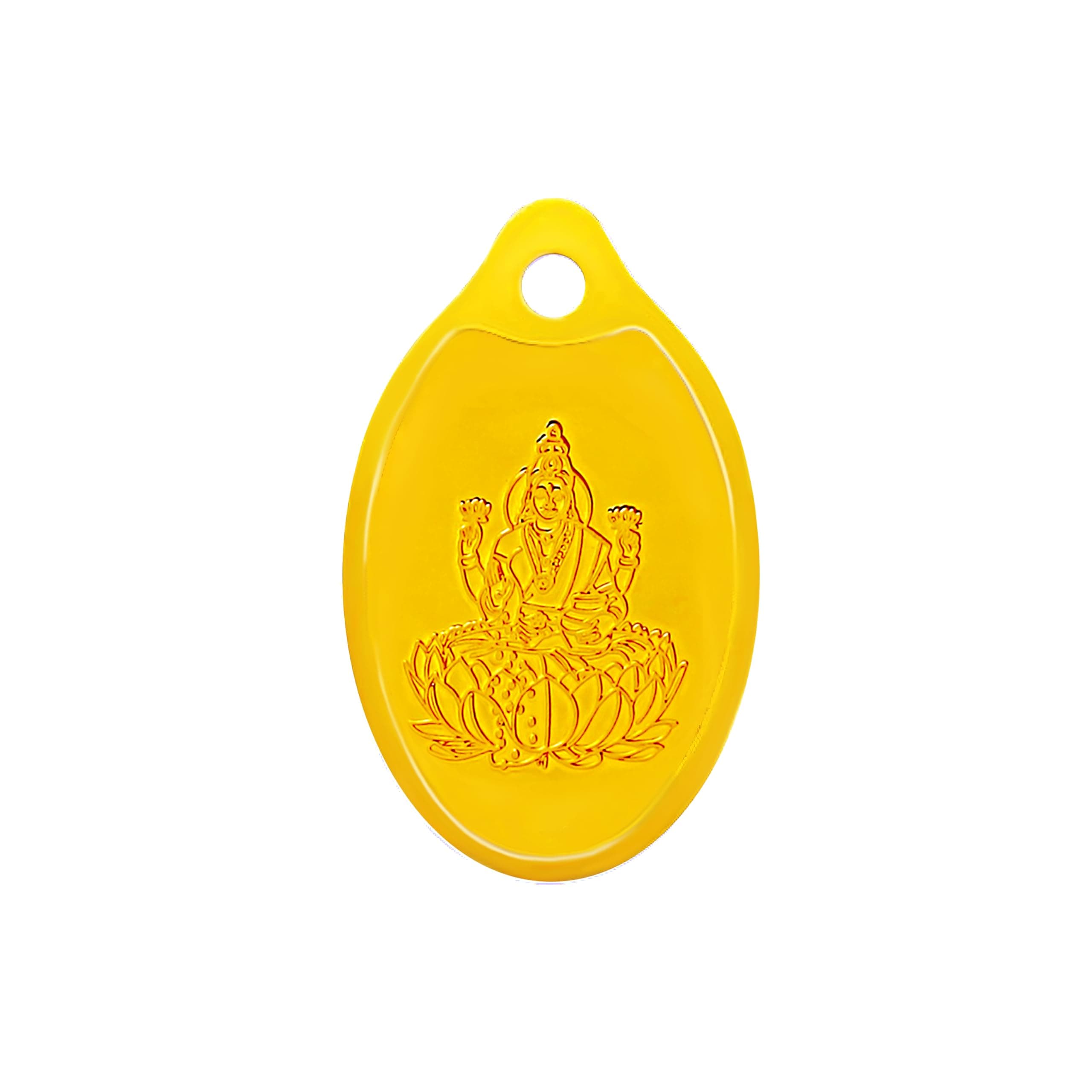 Muthoot PAPPACHAN Swarnavarsham 24K (999) Yellow Gold Oval Laxmi Pendant 1 Gram