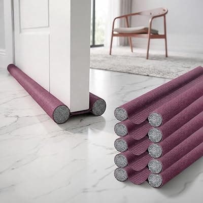 BTAG PVC Under Door Draft Stopper – Door Sweep Guard for Home | Noise, Dust & Air Blocker | Cold/Heat Insulation Gap Sealer for Doors & Windows |,(Pack of 5) (RED_39IN)