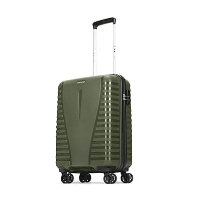 Aristocrat Cabin Polypropylene (PP) Airpro 55 Cm(Small) 8 Wheels Trolley Bags for Travel Hard Case Luggage,Lightweight Bag with Combination Lock &amp; Robust Spinner Trolley with 7 Years Warranty (Green)