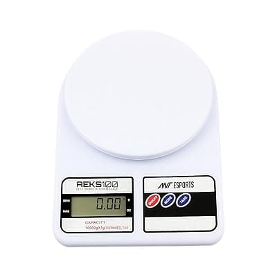 Ant Esports AEKS100 Kitchen Weighing Machine/Food Scale for Health, Fitness, Shop,Home Baking &amp; Cooking with Large LCD Display,Tare Function, OverLoad Indicator, Weigh Up to 10Kgs, 30 Months Warranty