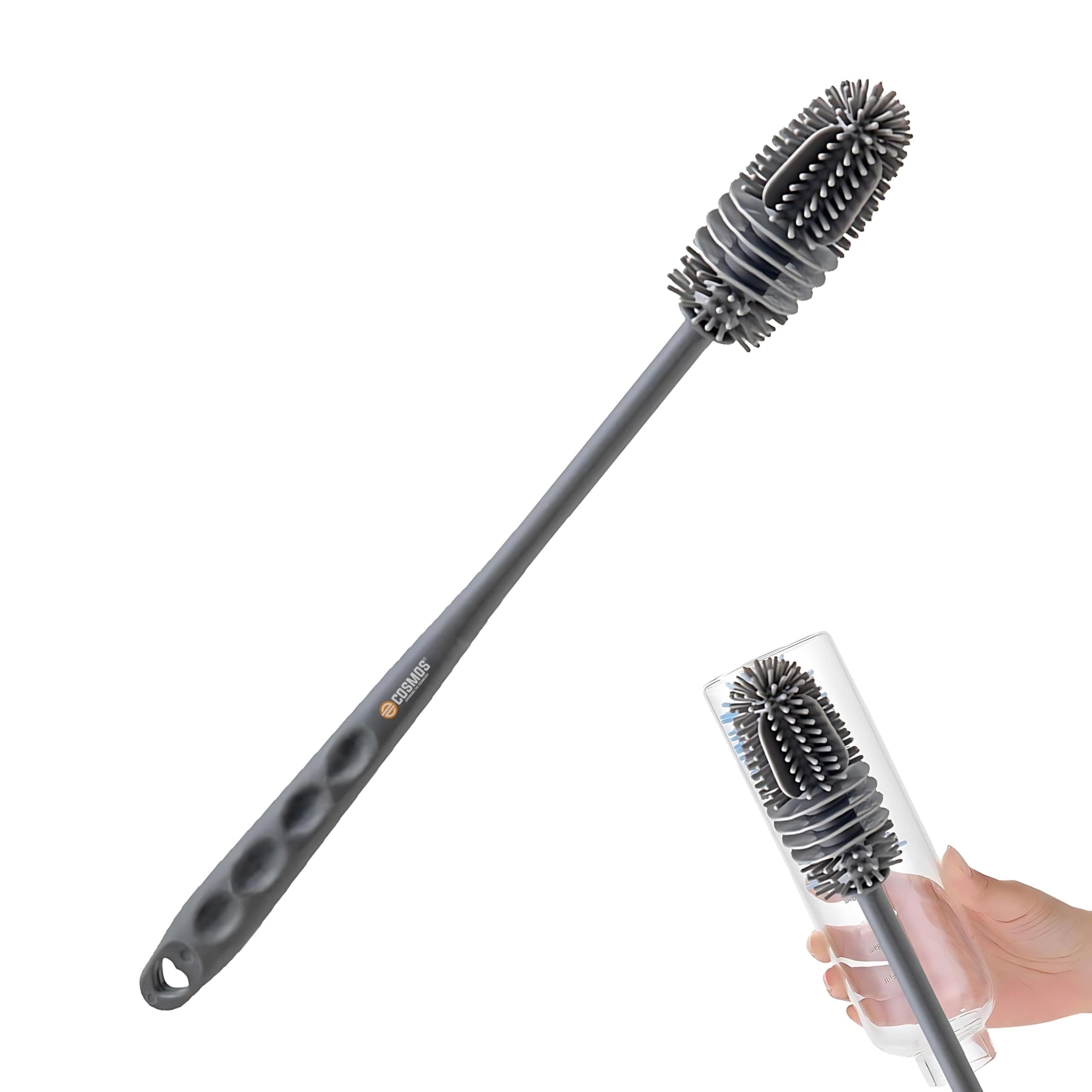 E-Cosmos Bottle Cleaning Brush Silicone Long Handle, Water Bottle, Containers, Vase and Glass, Bottle Cleaner for Kitchen Accessories Kitchen Tools Item Products Gadgets