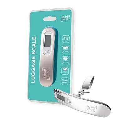 Roughhouse Digital Luggage Scale – 50kg Travel Weighing Scale for Flights | Ultra-Compact, Accurate &amp; Tough | for Young Travellers &amp; Backpackers