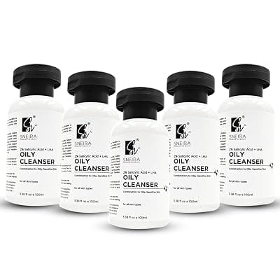 Oily Cleanser 100ml (pack of 5) with 5% Wheat Protein, Hyaluronic Acid, Niacinamide, Vitamin B5 &amp; Bisabolol | Nourishing Formula for Hydrated, Smooth Skin|Cleansers For All Skin-type.