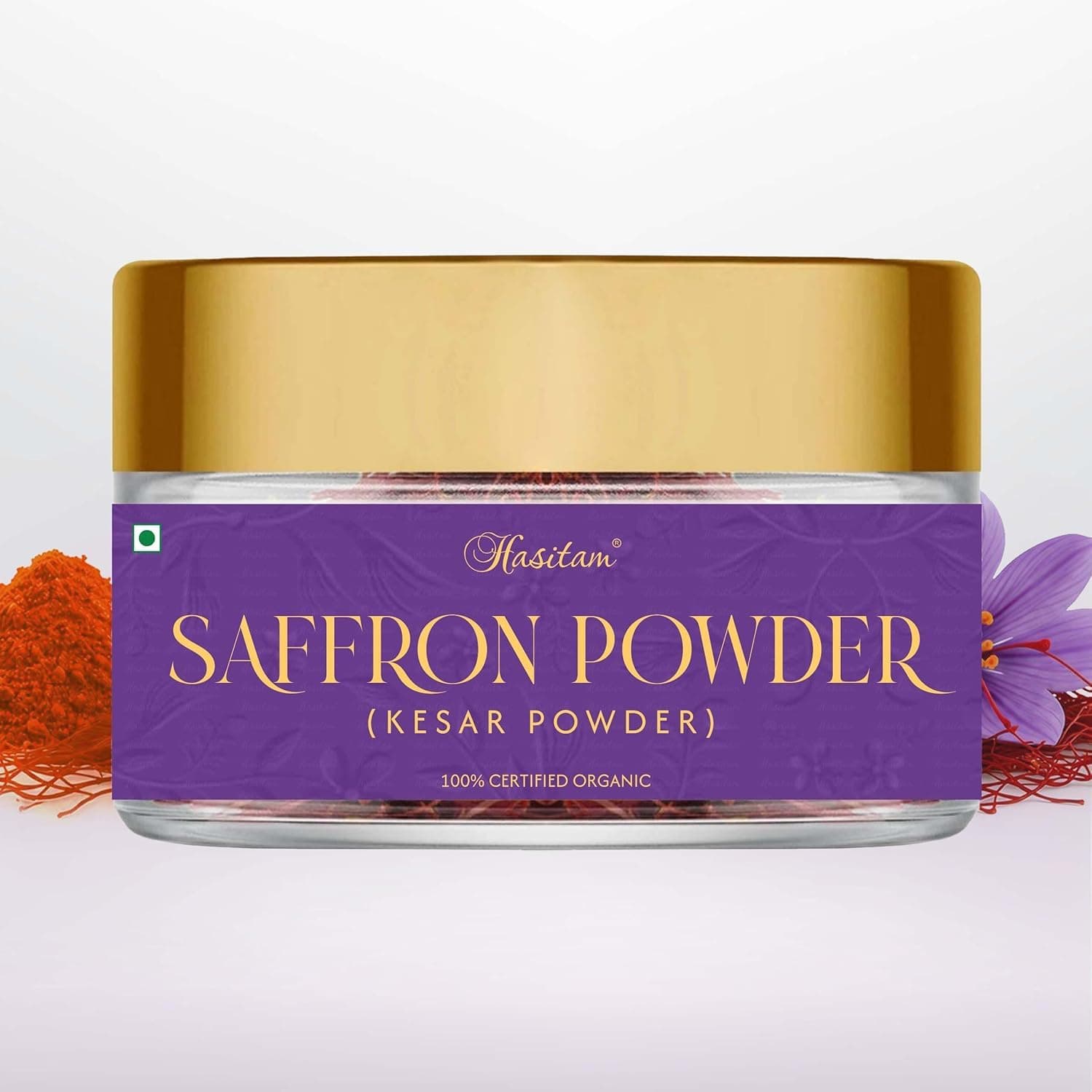 Hasitam SAFFRON Powder 5Gm, World's Finest Wonder Spice Saffron (Kesar), Kumkuma Puvva Certified (A++++) Quality Value Pack Kashmiri Kesar Powder Ideal for Sweets, Tilak, Milk, Skin And Face (Pack of 1)