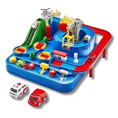 Car Race Track Adventure Toys for 3+ Year Old Boys &amp; Girls, City Rescue Preschool Educational Vehicle Puzzle Playset