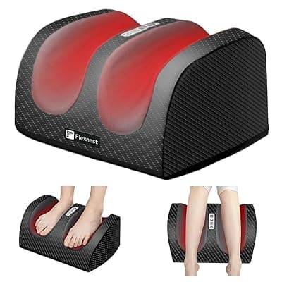 Flexnest 2026 Newly Launched Heated Calf, Foot and Leg Massager Machine for Home - Pain Relief Massage for Legs Zen Massager Black