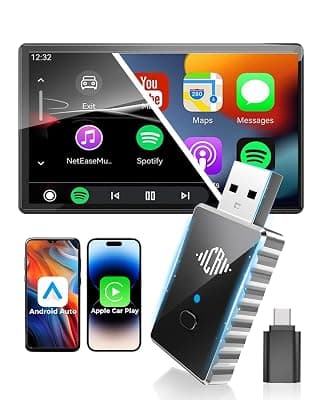 CEROAN 2-in-1 Wireless CarPlay Adapter & Android Auto Wireless Adapter for Cars - Convert Wired to Wireless with Bluetooth 5.3 & 5GHz WiFi, Plug & Play, Auto Reconnect, Lag-Free for iOS/Android