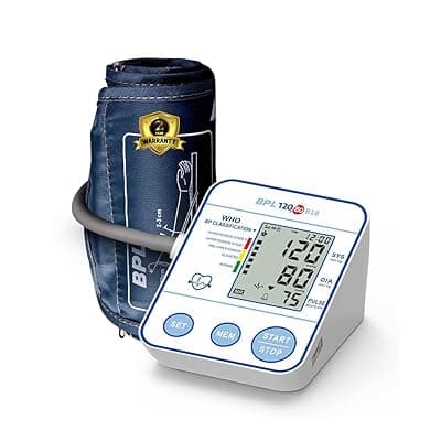 BPL Medical Technologies B18 Digital Blood Pressure Monitor with USB, LCD Display|BP Apparatus for Home|Hypertension &amp; Managing Heart Health Device - White