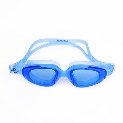 Nivia Visor Swimming Goggles For Adults, Anti Fog Goggles for Men, Polycarbonate Clear Glass, Silicon Strap, UV Protection, Comfort Fit, Training Swim Goggles For Men & Women - Blue