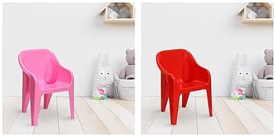 Nilkamal Plastic Eeezygo Baby Chair Modern &amp; Comfortable with Arm &amp; Backrest |Red Plastic Eeezygo Baby Chair Modern &amp; Comfortable with Arm &amp; Backrest