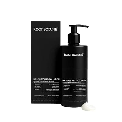 Root Botanie FOLLIWISE Anti Dandruff & Anti Pollution Shampoo | Reduces Dandruff, Flakes, Itch & Hair Fall | Anti Fungle for Oily Scalp | Salicylic Acid, Piroctone Olamine & Tea Tree | Dermat Tested | Men & Women | 200ml