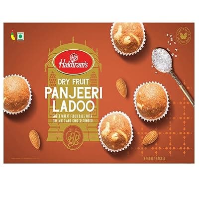 Haldiram's Mithas Ladoo - Dry Fruit Panjeeri Box,400 Gram,Indian Sweets Diwali Gift Pack,Almond