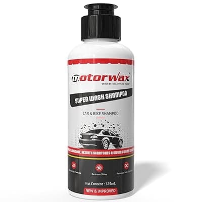 Super Wash Shampoo (325mL) | Car &amp; Bike Shampoo | German Innovation | High Foam Formula | Restores Shine | Removes Dust &amp; Dirt Effectively (1, Pack of- 1)