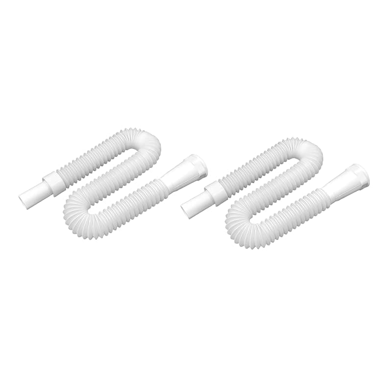 1m Flexible PVC Waste Pipe Drain Hose Connector Universal Fit for Bathroom &amp; Kitchen Sinks Durable, Anti-Clog Design Easy Installation for Basins &amp; Wash Basins(2PCS)