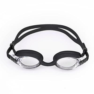Nivia Scool Jr Swimming Goggles For Kids, Anti Fog, Polycarbonate Smoke Glass, Silicon Strap, UV Protection, Comfort Fit - Black