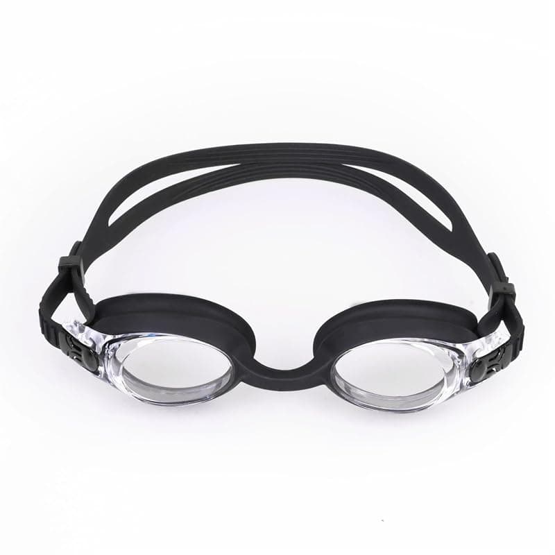 Nivia Scool Jr Swimming Goggles For Kids, Anti Fog, Polycarbonate Smoke Glass, Silicon Strap, UV Protection, Comfort Fit - Black