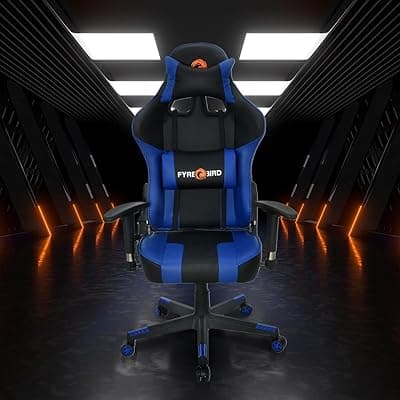 Nilkamal Fyrebird Ergonomic Gaming Chair with Lumbar Pillow, 3D Adjustable Armrest, Adjustable Neck, Gas Lift Mechanism, &amp; 100mm Tilt (Bosco)