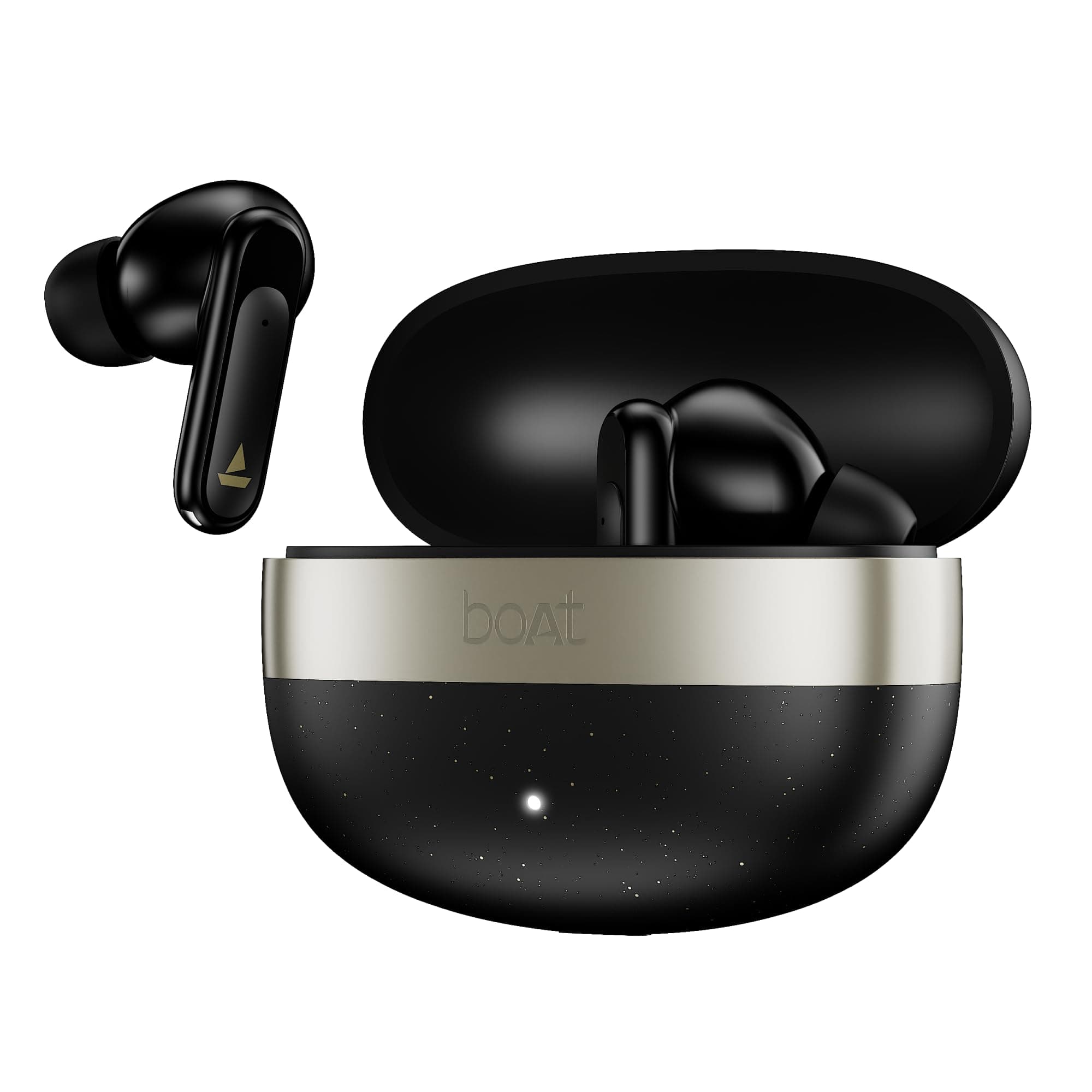 Boat Airdopes Plus 224, Powerful Spatial Audio, 60H Playback, Quad Mics AI-ENx™, 13 mm Drivers, Boat Hearables App, Multipoint Connectivity, Google Fast Pair, Bluetooth v6.0 TWS Earbuds (Matte Black)