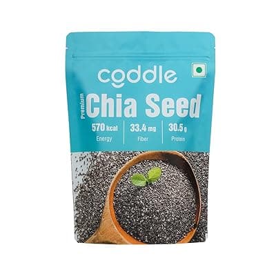 Coddle Chia Seeds 500g | 100% Clean & Natural Chia Seeds | Rich in Omega-3, Calcium, Protein & Fibre | Gluten Free Superfood for Hydration, Smoothies & Pudding | Winter's Healthy Snack, Republic Day Offar