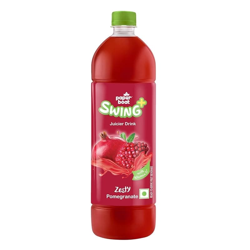 Paper Boat Swing Zesty Pomegranate Juice, Enriched with Vitamin D, No Gmos, 1.2 Litre