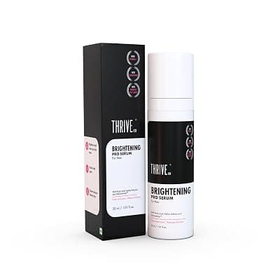 ThriveCo Brightening Pro Serum for Men | Kojic acid, Vitamin C &amp; Diacnemide™ | Skin Brightening, Acne Control &amp; Boosts Hydration | Fades dark spots &amp; Reducess Dullness | For All Skin Types | 30ml