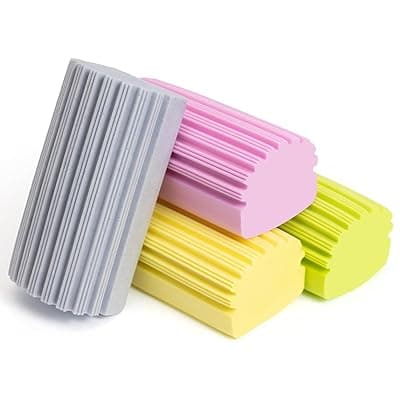 Cleaning Duster Sponge Damp Tool, Reusable Household Sponges Dusters Magical Dust Sponge for Cleaning Blinds, Glass, Baseboards, Vents, Mirrors, Window Track Grooves (2)