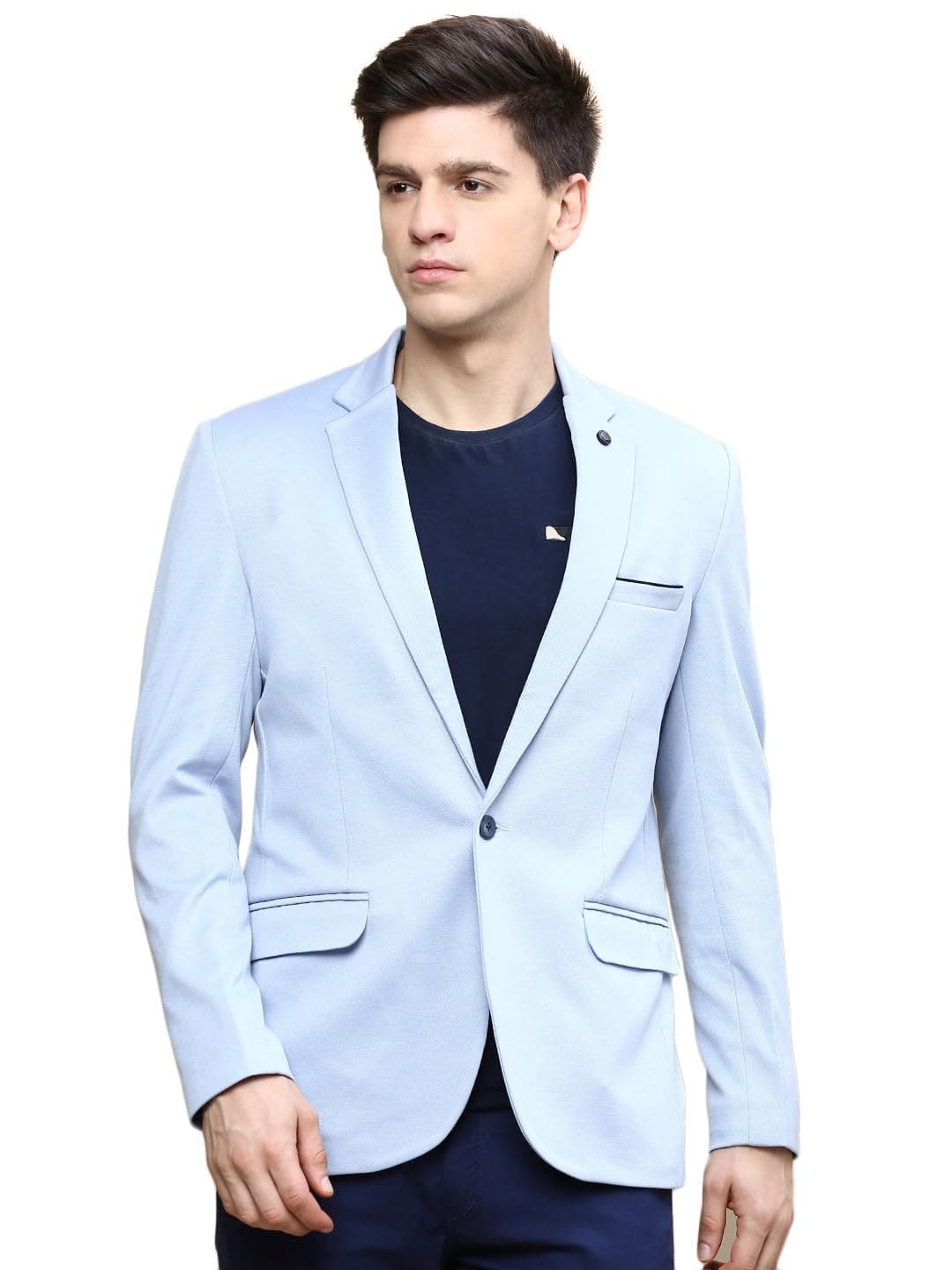 SHOWOFFFF Men Solid Single Breasted Party Blazer | Notched Lapel Full Sleeves Cotton Blazer's for Mens | Slim Fit Regular Length Blazers for Men's