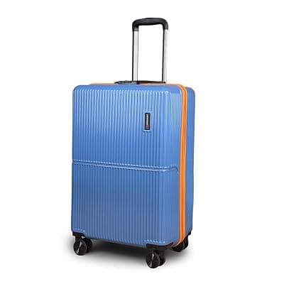 MOVE-MEANT Cabin Glide Small 55Cm Suitcase 8 Wheels Number Lock Poly Carbonate MAT. Blue Trolley Bag for Men &amp; Women | 360 Degree Wheeling System Luggage | Trolley Bags for Travel