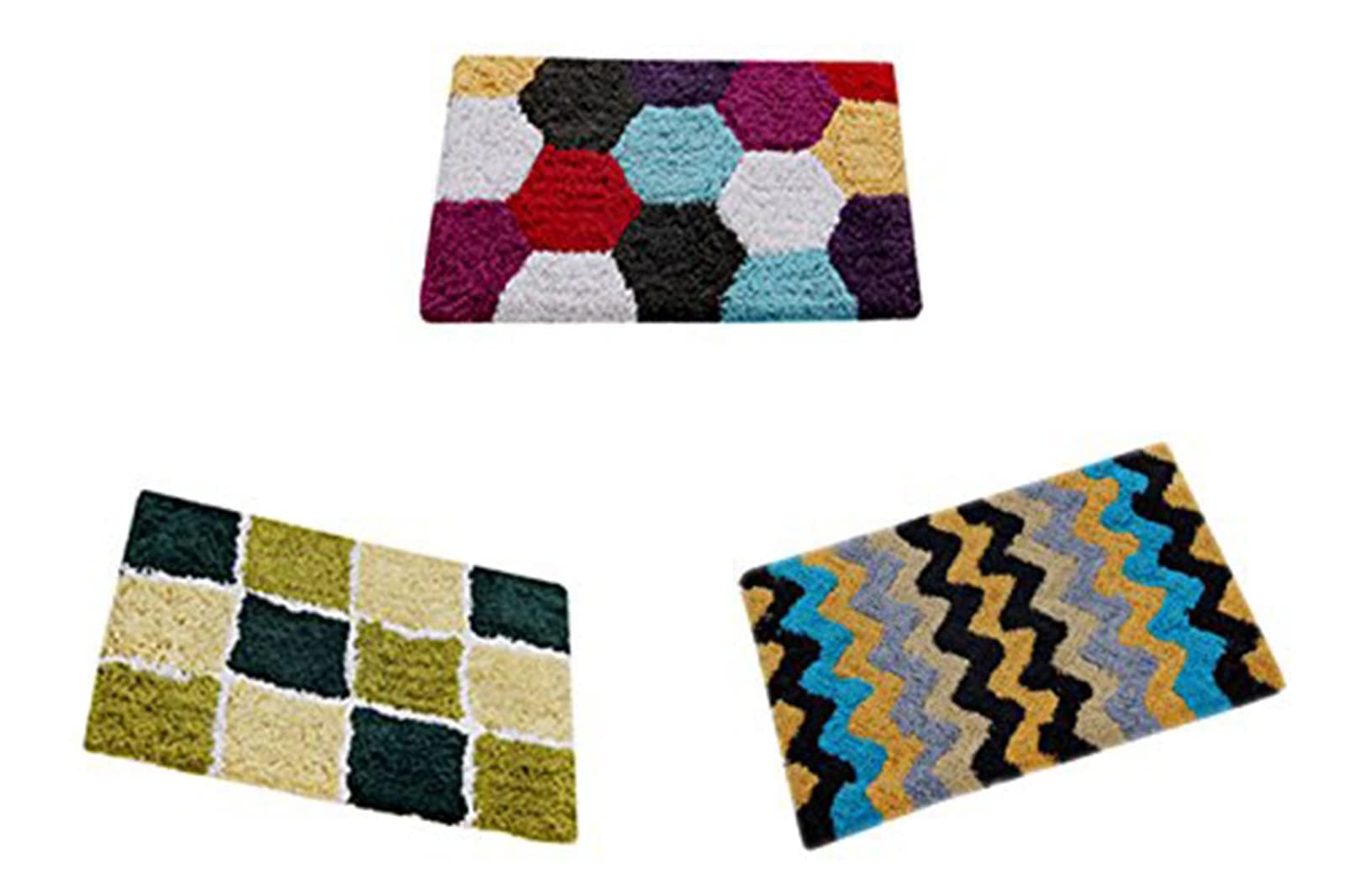 AAZEEM Abstract Cotton Door Mat - 16"x24",Multicolour,Rectangular