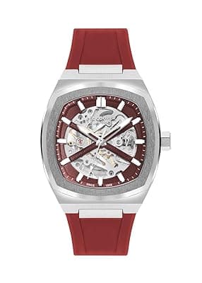 Lee Cooper Automatic Skeleton Red Tonneau Dial Men's Watch - LC07902.388
