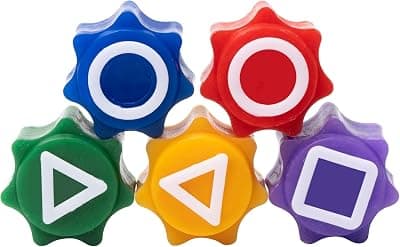 Storio Toys Gonggi Game Set, Stones Plastic Playing Pieces with Storage Case, Squad Traditional Korean Game 1 Set (5 Pieces with Box), 6 Years and Up, Multicolour