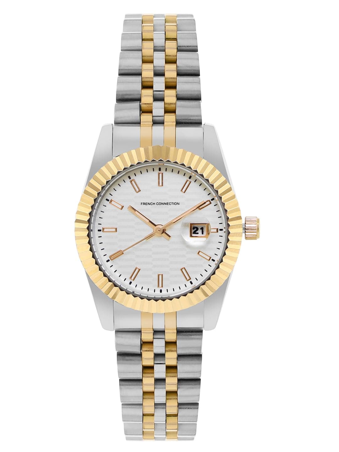 French Connection Maverick White Round Dial Womens Analogue Watch FCS09TM-S