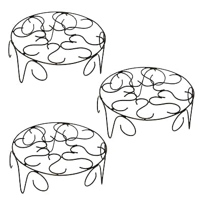 TrustBasket Venice Plant Stand | 12 Inch Black Plant Stand for Balcony &amp; Indoor Living Room | Plant Stands for Outdoor Balcony &amp; Indoor Living Room | Rust-Free, Lightweight, 40 Kg Load (Set of 3)