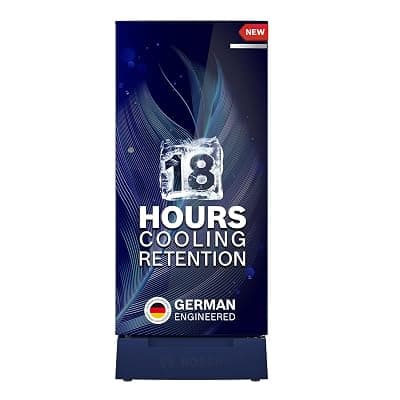 Bosch 187 L, 3 Star, Single Door Refrigerator with Industry's largest base drawer, vegetable box* &amp; Beverage space (CST18B33PI, Feather Blue) 18 Hr Cooling Retention, 2.5x Cooling, inverter compressor