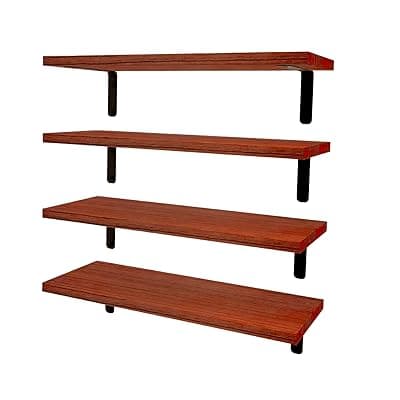 Dime Store Engineered Wood Floating Wall Shelves for Storage Organizer, Shelf for Bedroom Bathroom Storage Shelves, Kitchen Spice Rack Book Shelves for Living Room (Brown, Set of 4)
