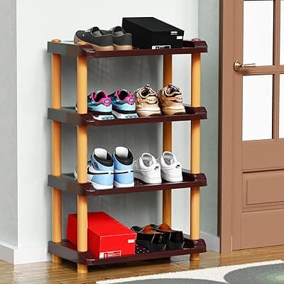 Lifelong 4-Tier Heavy Duty Shoe Rack | Storage Organizer for Shoes, Slippers, Clothes, Books &amp; Household Items | Durable Plastic Stand for Home, Bedroom, Entryway, Living Room &amp; Office Storage