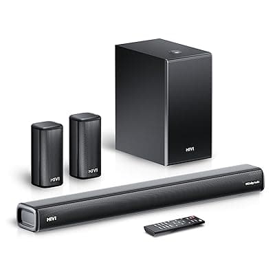 Mivi Superbars Nova 780 Watts Dolby Audio Home Theatre Speaker [New Launch], 5.1 Channel with Big Woofer, 3 Built-in + 2 Satellite Speakers, Multiple EQ, Home Theatre 5.1, Made in India Sound Bar