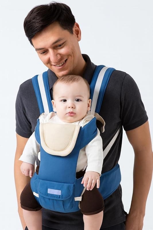 Baby Carrier Carry Bag Back & Front Facing with Waist Belt 0 to 24 Month (210-Sku Blue)