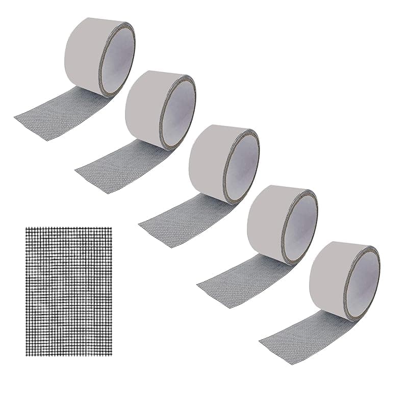 Sulfar Mosquito net patch repair Tape|Strong Adhesive &amp; Waterproof Window Mosquito net Covering Mesh Tape for Door Tears Holes Screen Patch Repair (200Cm X 5CM) Pack of 5