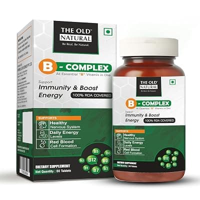 B-Complex Veg Tablets | All 8 Essential B Vitamins for Immunity, Energy &amp; Nerve Health | Vitamin B Complex Supplements for Women &amp; Men - 60 Vegetarian Tablets