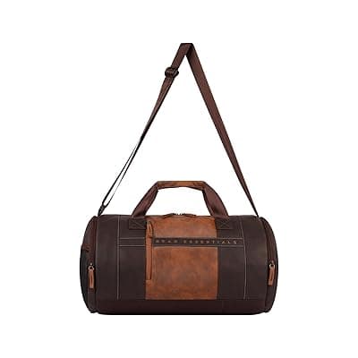 Gear Clubsport 3 9"/33L Faux Leather Large Water Resistant Duffle Bag/Travel Bag/Gym Bag for Men &amp; Women(Brown-Tan)