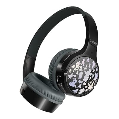 Belkin X Disney, Special Disney 100 Mickey & Friends Edition, Safe Wireless On Ear Kids Headphones with Mic, 30 Hours Playtime - Black