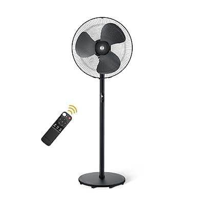 atomberg Renesa 400mm Pedestal Fan | 5-star rated | Ideal for Home & Office | Silent BLDC Stand Fan | 6 Speeds | 35W | Remote with Oscillation, Timer, Sleep | 2 Years Warranty (Midnight Black)