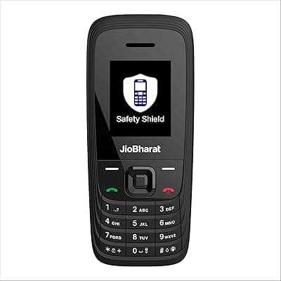 JIO JioBharat V4 4G Keypad Phone with Safety Shield Feature, JioTV, JioHotstar, JioSaavn, JioPay (UPI &amp; SoundPay), LED Torch, Digital Camera, 1000mAh Battery | Black | Locked Network