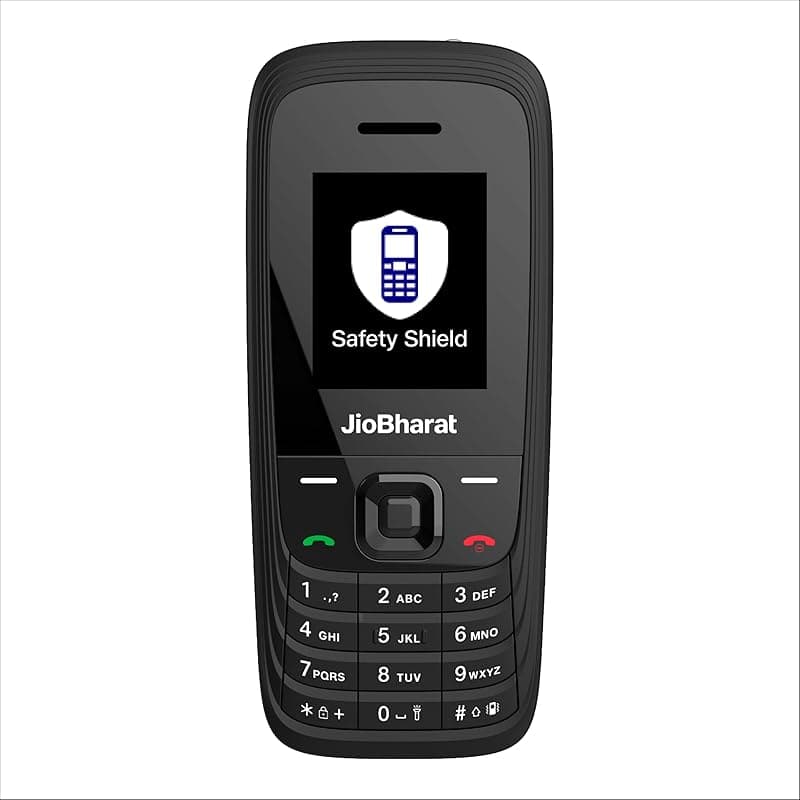 JIO JioBharat V4 4G Keypad Phone with Safety Shield Feature, JioTV, JioHotstar, JioSaavn, JioPay (UPI &amp; SoundPay), LED Torch, Digital Camera, 1000mAh Battery | Black | Locked Network