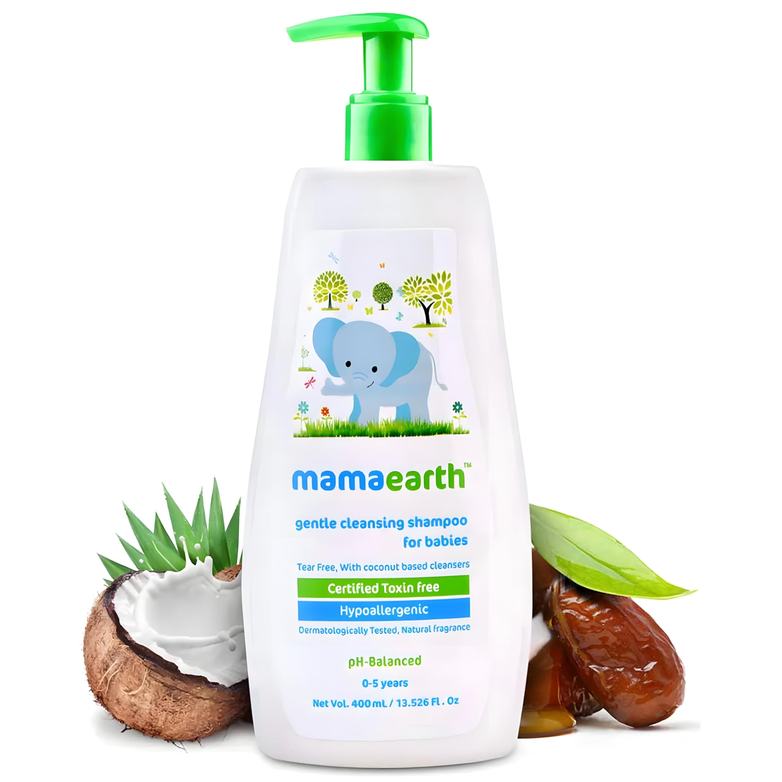 Mamaearth Gentle Cleansing Shampoo for Babies | Infused with Coconut, Jojoba Oil, Calendula Extract & Aloe Vera Extract | Tear-Free Natural Shampoo | 400 ml
