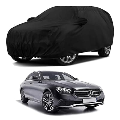 Sulfar 100% Water Resistant Car Body Cover Compatible with Mirror for Mercedes Benz E200 (Triple Stitched, Full Bottom Elastic, Black)