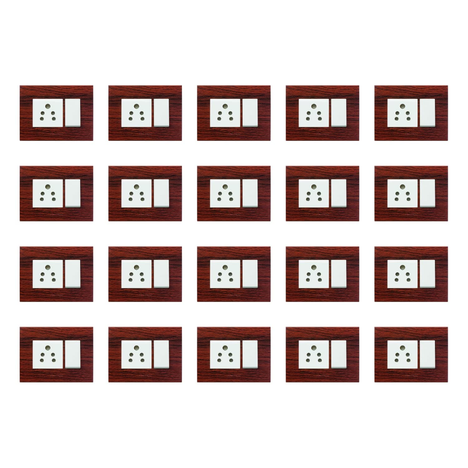 Anchor by Panasonic 65903WCH Penta Modular 3M Polycarbonate Gina Plate (Chocolate Hardwood, Pack of 20)